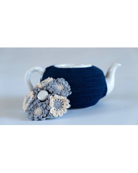 Happy Threads Handmade Crochet Tea Cozy (Blue)